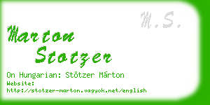 marton stotzer business card