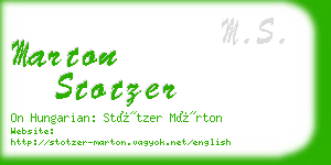 marton stotzer business card